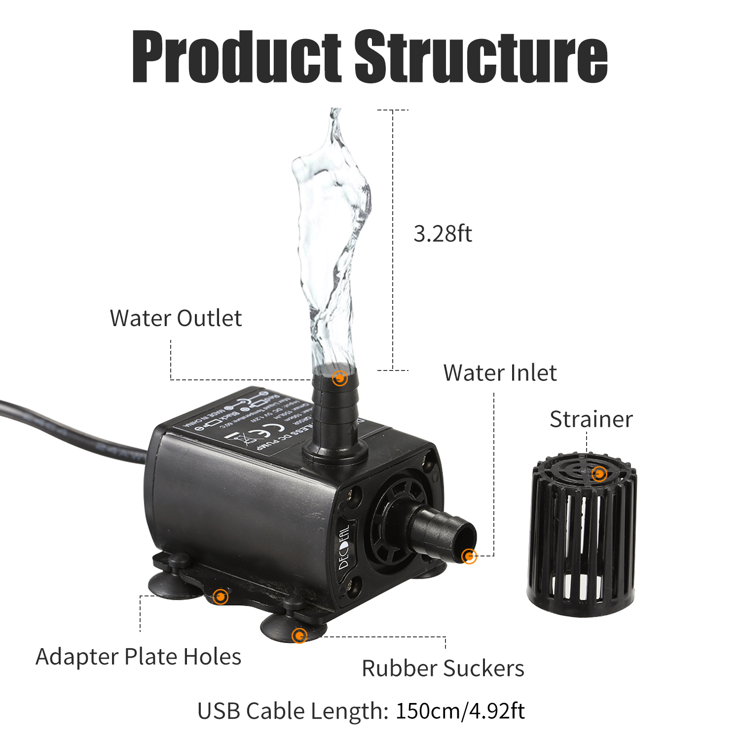 Decdeal bomba de água usb com  - Water Pump Submersible Mini avaliação e preço