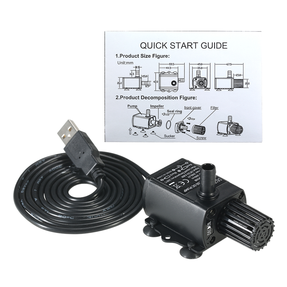 Usb dc5v 4.8w ultra-silencioso - Water Pump Submersible Mini avaliação e preço